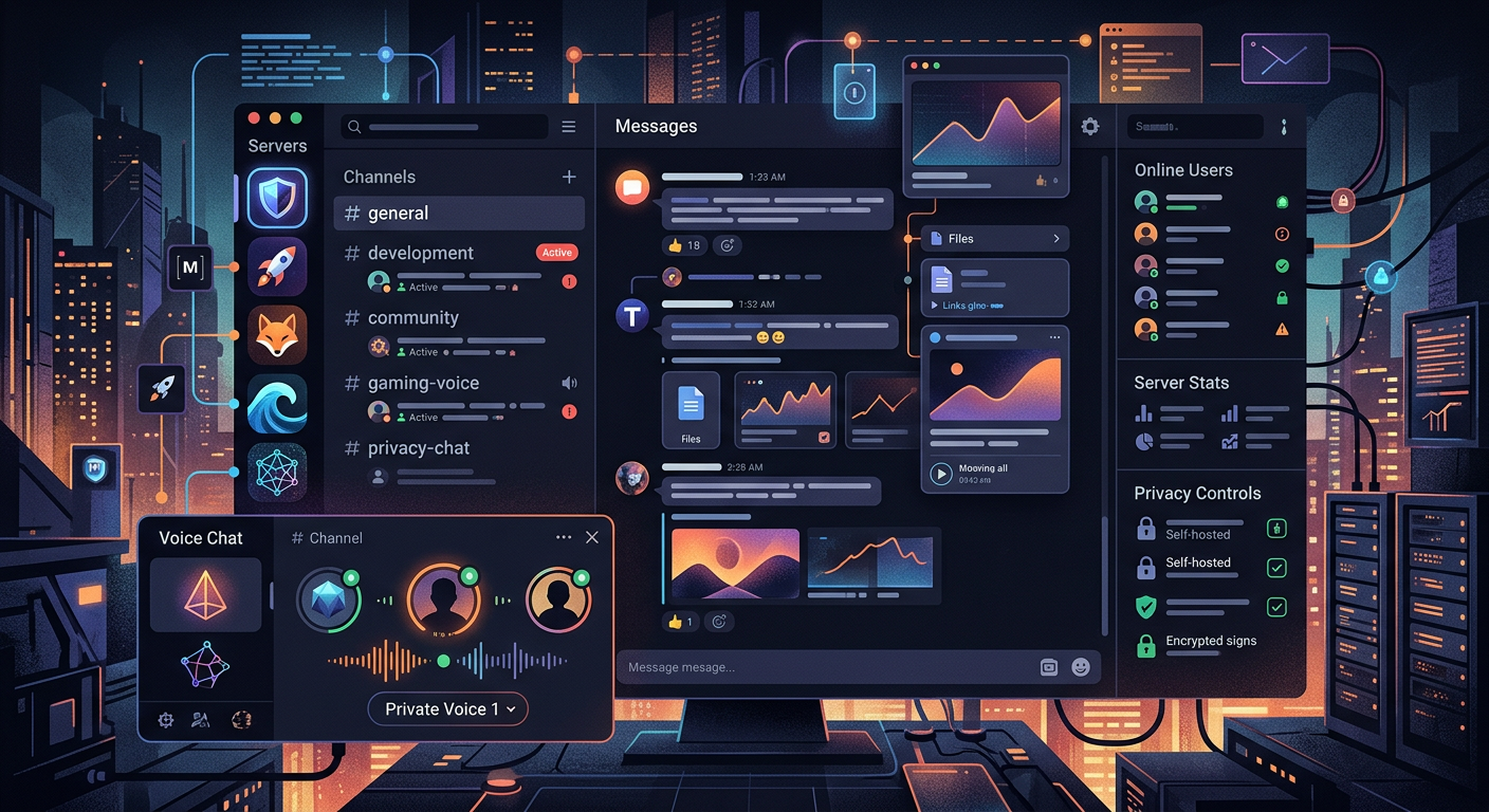 Editorial hero image for self-hosted Discord alternatives